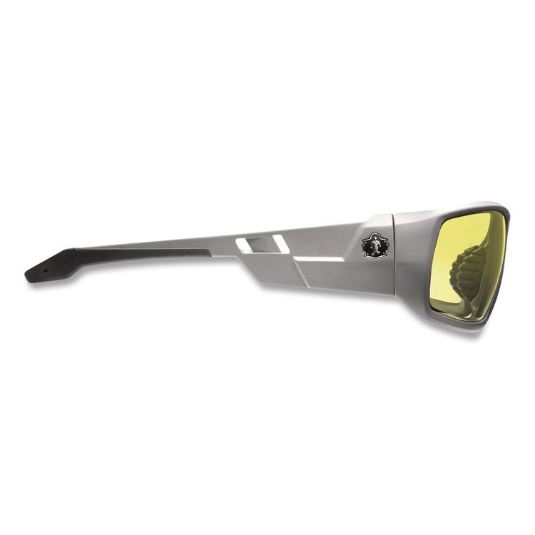 Skullerz Odin Safety Glasses, Matte Gray Full Frame, Yellow Dual Lens