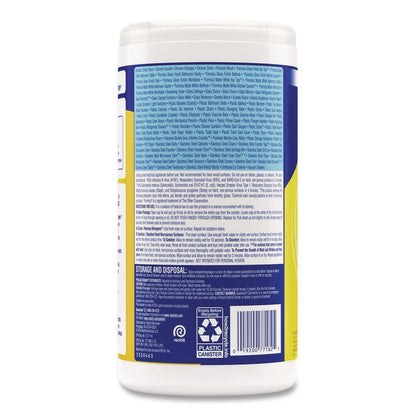 Disinfecting Wipes, 1-Ply, 7 x 7.25, Lemon and Lime Blossom, White, 80 Wipes/Canister
