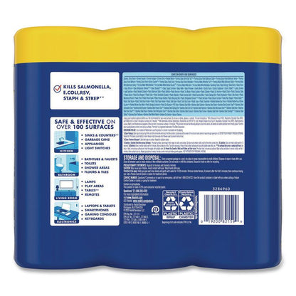 Disinfecting Wipes, 1-Ply, 7 x 7.25, Lemon and Lime Blossom, White, 35 Wipes/Canister, 3 Canisters/Pack, 4 Packs/Carton