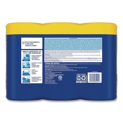 Disinfecting Wipes, 1-Ply, 7 x 7.25, Lemon and Lime Blossom, White, 80 Wipes/Canister, 3 Canisters/Pack
