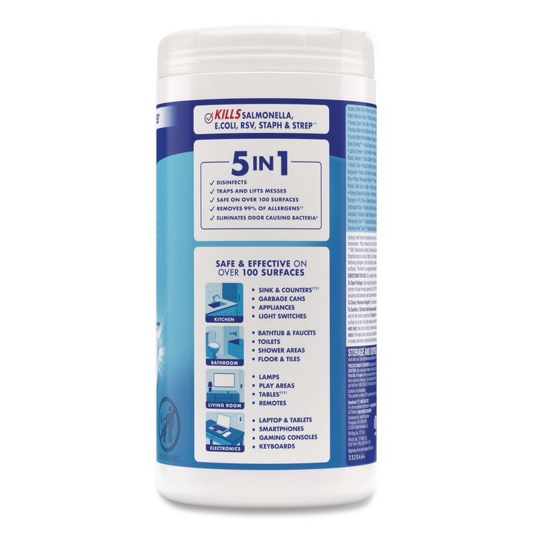 Disinfecting Wipes, 1-Ply, 7 x 7.25, Crisp Linen, White, 80 Wipes/Canister, 6 Canisters/Carton