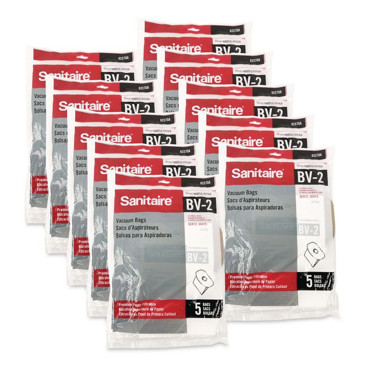 Disposable Dust Bags for Sanitaire Commercial Backpack Vacuum, 5/Pack, 10 Packs/Carton