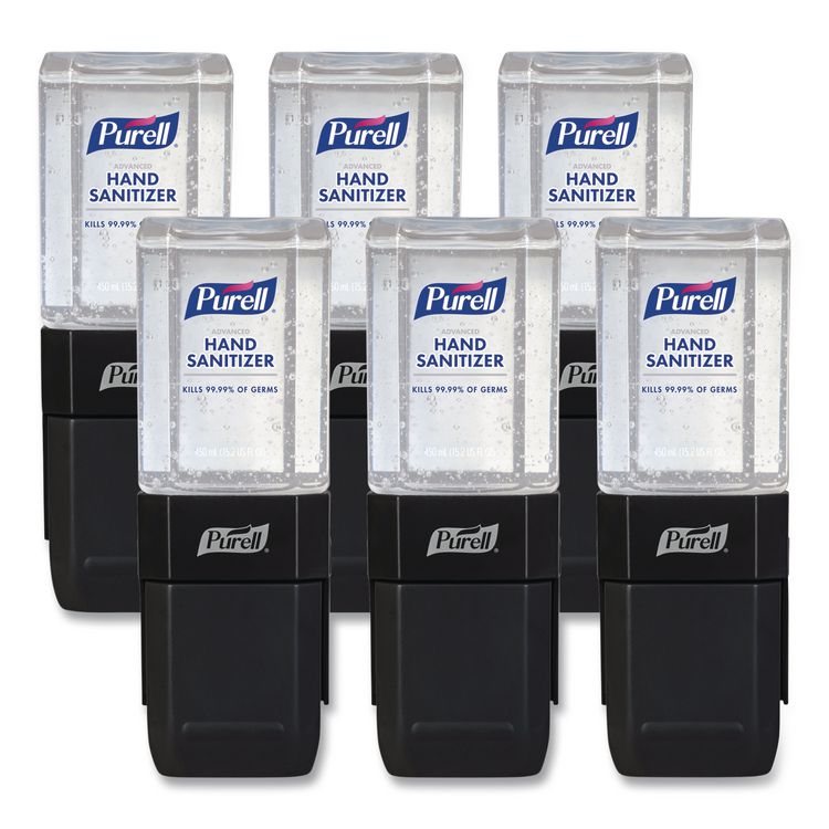 ES1 Hand Sanitizer Dispenser Starter Kit, 450 mL, 3.12 x 5.88 x 5.81, Graphite, 6 Kits/Carton
