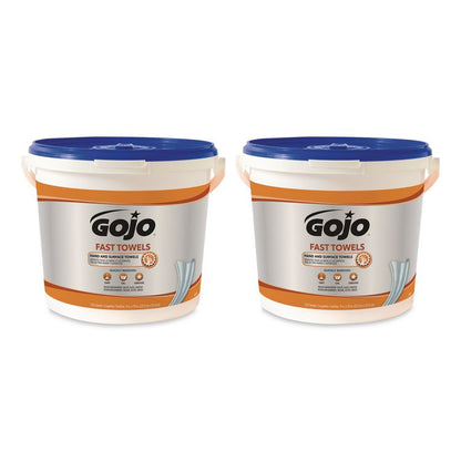 FAST TOWELS Hand Cleaning Towels, 9 x 10, Fresh Citrus, Blue, 225/Bucket, 2 Buckets/Carton