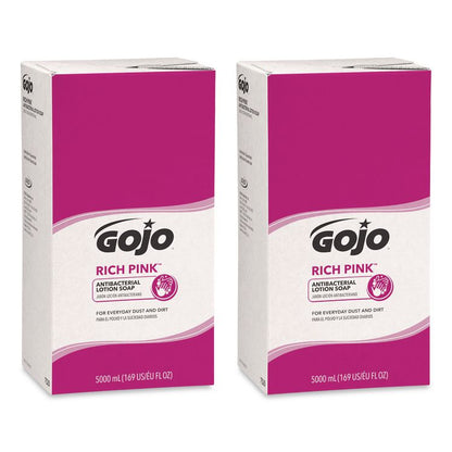 RICH PINK Antibacterial Lotion Soap Refill, Floral Scent, 5,000 mL, 2/Carton