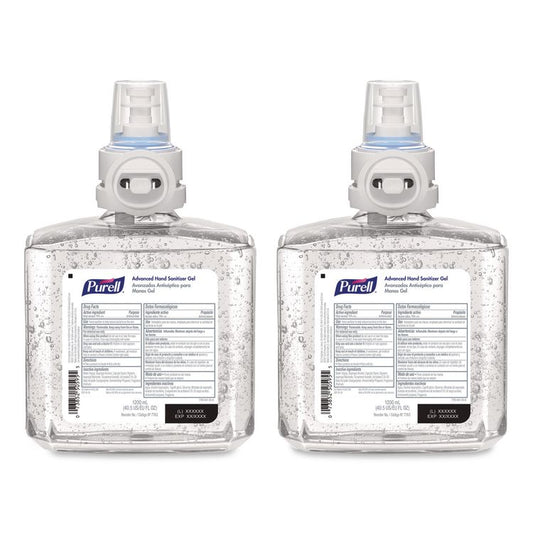 Advanced Hand Sanitizer Gel Refill, 1,200 mL, Clean Scent, For ES8 Dispensers, 2/Carton