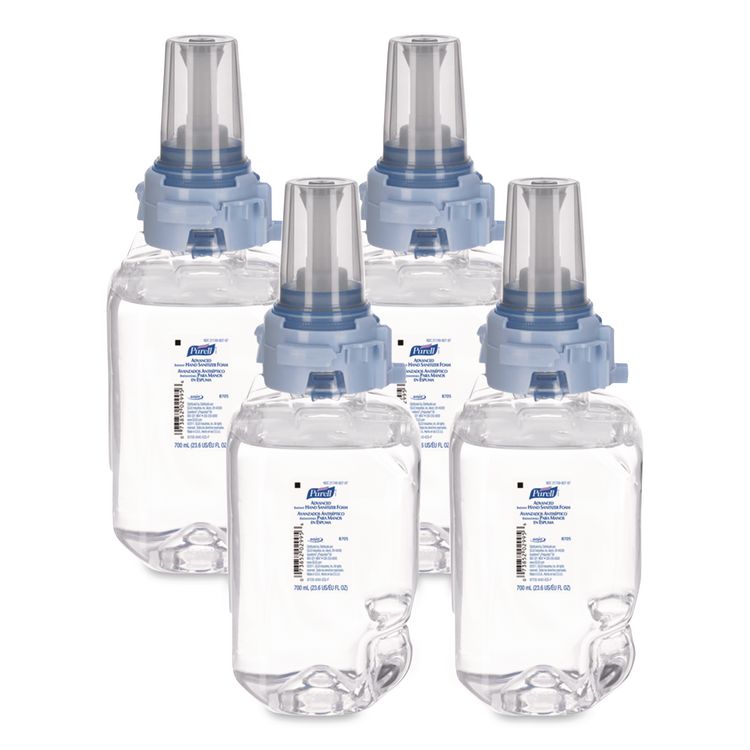 Advanced Hand Sanitizer Foam, For ADX-7 Dispensers, 700 mL Refill, Fragrance-Free, 4/Carton