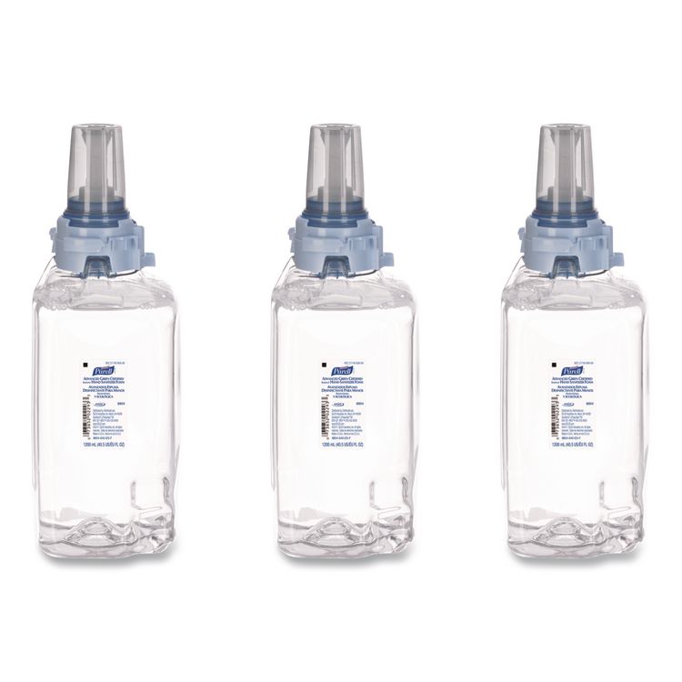 Advanced Hand Sanitizer Green Certified Foam Refill, For ADX-12 Dispensers, 1,200 mL, Fragrance-Free, 3/Carton