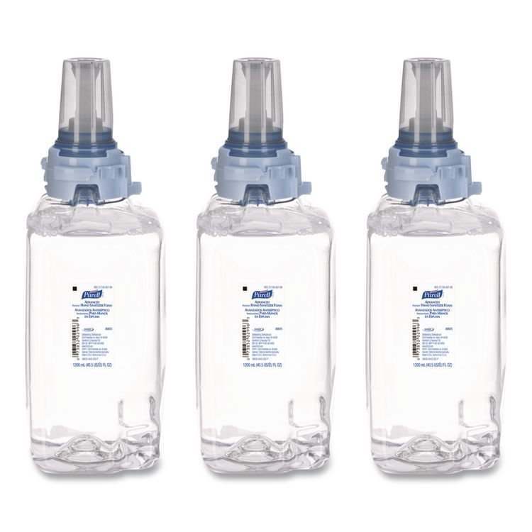 Advanced Hand Sanitizer Foam, For ADX-12 Dispensers, 1,200 mL Refill, Fragrance-Free, 3/Carton