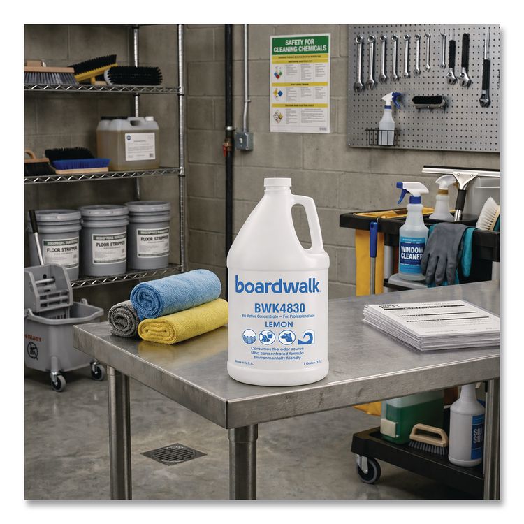 Odor Eliminator Enzyme Plus Concentrate, Lemon, 1 gal Jug, 4/Carton