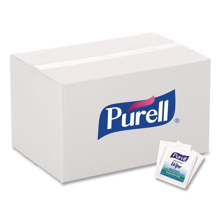 Sanitizing Hand Wipes, Individually Wrapped, 1-Ply, 4.5 x 6.5, Lemon, White, 1,800/Carton