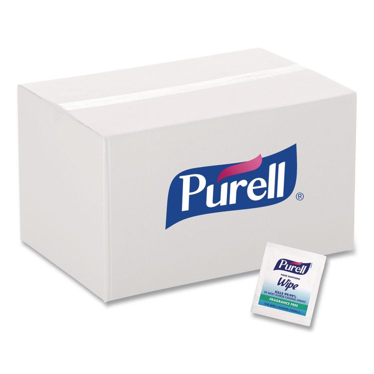 Premoistened Sanitizing Hand Wipes, Individually Wrapped, 5 x 7, Unscented, White, 1,000/Carton