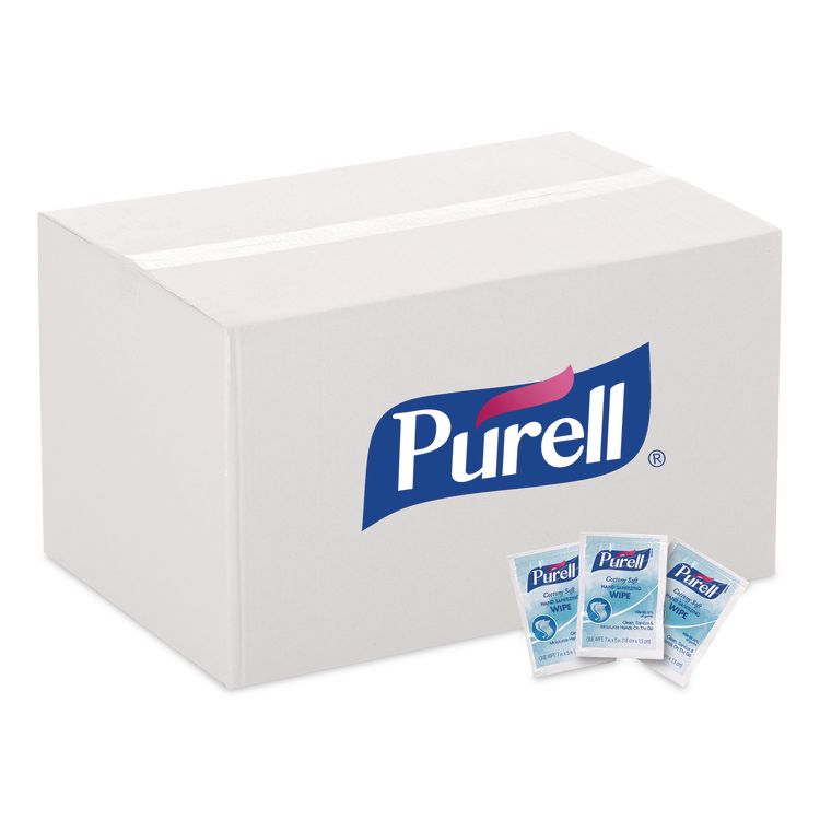 Cottony Soft Individually Wrapped Sanitizing Hand Wipes, 5 x 7, Unscented, White, 1,000/Carton