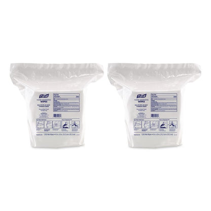 Hand Sanitizing Wipes, 6 x 8, Fresh Citrus Scent, White, 1,200/Refill Pouch, 2 Refills/Carton