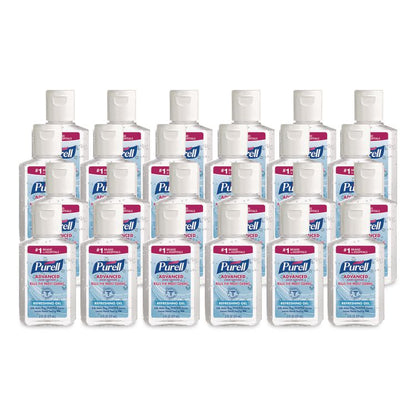 Advanced Hand Sanitizer Refreshing Gel, 2 oz, Flip-Cap Bottle, Clean Scent, 24/Carton