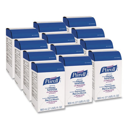 Advanced Hand Sanitizer Gel, Bag-in-Box, 800 mL Refill, Unscented, 12/Carton