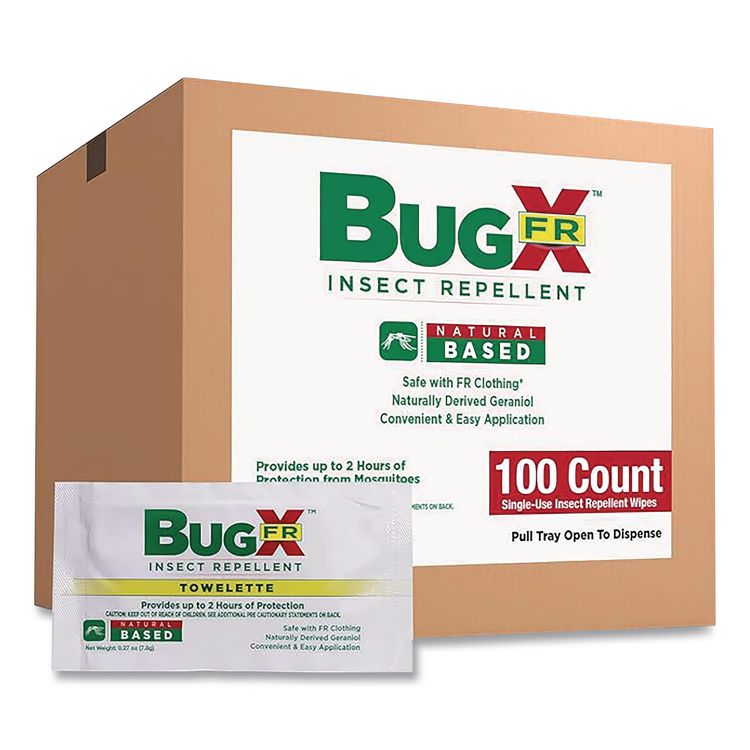 Insect Repellent Wipes with DEET, 0.27 oz, 100 Wipes