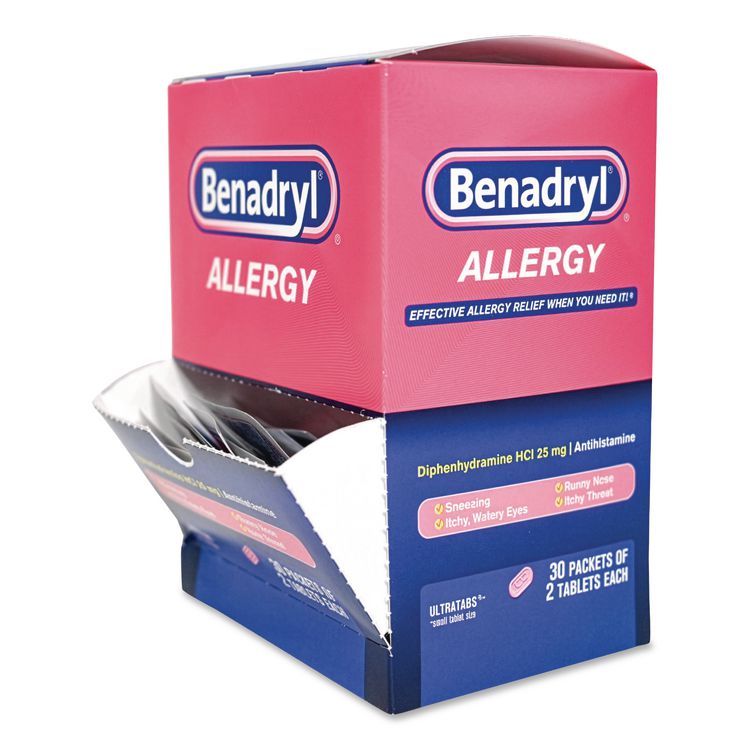 Benadryl Allergy, 2 Tablets/Packet, 30 Packets/Box