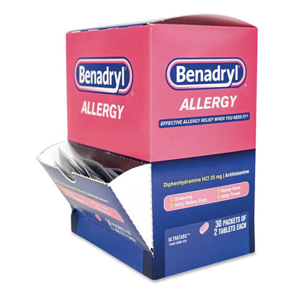 Benadryl Allergy, 2 Tablets/Packet, 30 Packets/Box