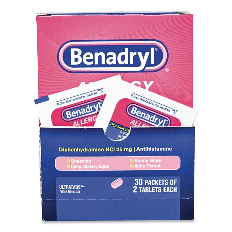 Benadryl Allergy, 2 Tablets/Packet, 30 Packets/Box