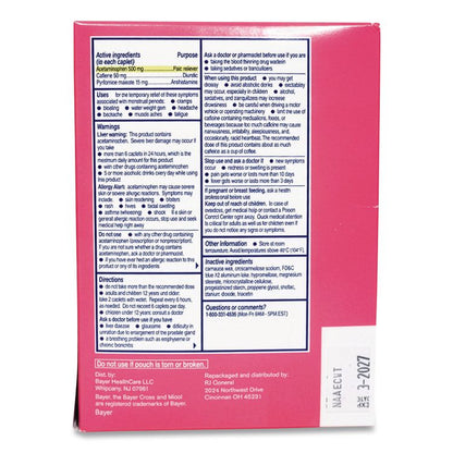 Midol Caplets, 2 Caplets/Packet, 50 Packets