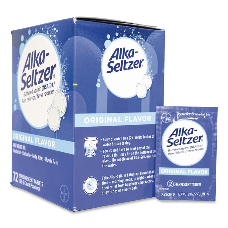 Alka-Seltzer, 2 Tablets/Packet, 36 Packets/Box