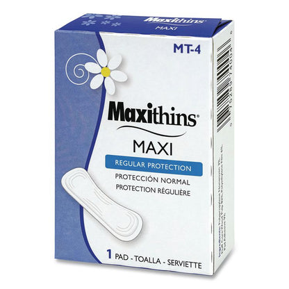 Maxithins Vended Sanitary Napkins, Size 4, Maxi Absorbency, 100/Carton