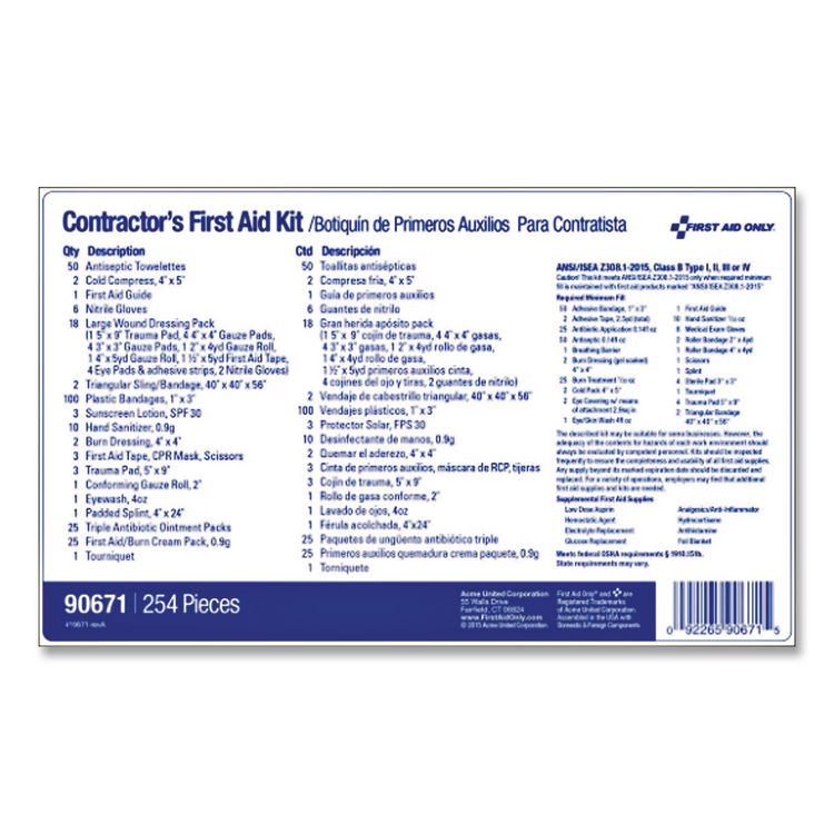 Contractor ANSI Class B First Aid Kit for 50 People, 254 Pieces, Metal Case