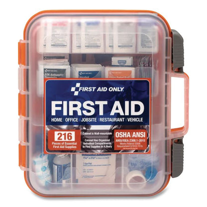 ANSI Class A Bulk First Aid Kit, 210 Pieces, Plastic Case