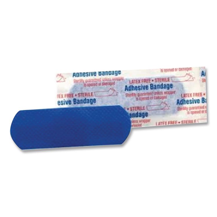 Metal Detectable Adhesive Bandages, Blue, 1 x 3, 25/Box