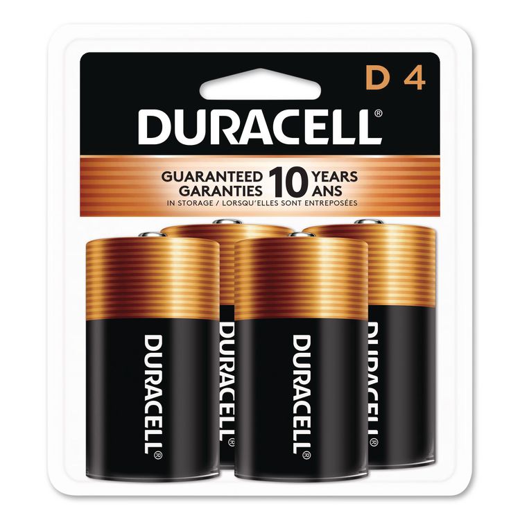 Coppertop Alkaline D Batteries, 4/Pack