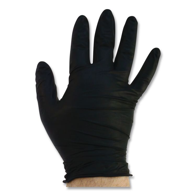 ProGuard Powder Free Nitrile Gloves, Powder-Free, X-Large, 3.5 mil Thick, 9.65" Long, Black, 100/Box, 10 Boxes/Carton
