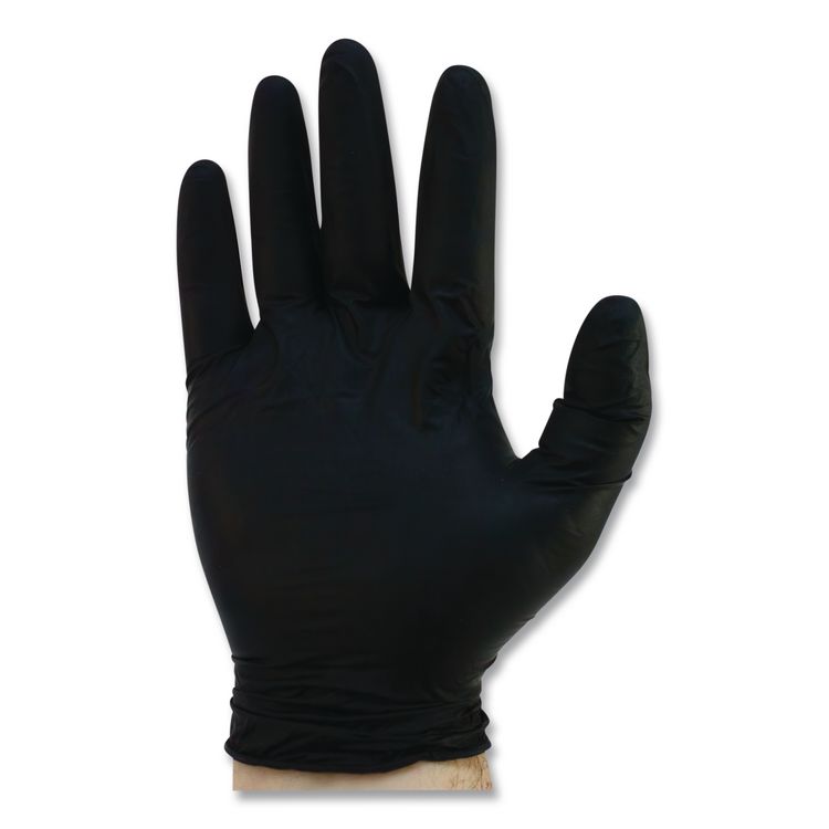 ProGuard Powder Free Nitrile Gloves, Powder-Free, X-Large, 3.5 mil Thick, 9.65" Long, Black, 100/Box, 10 Boxes/Carton