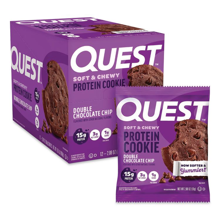 Gluten Free Protein Cookies, Double Chocolate Chip, 2.08 oz Bag, 12/Carton
