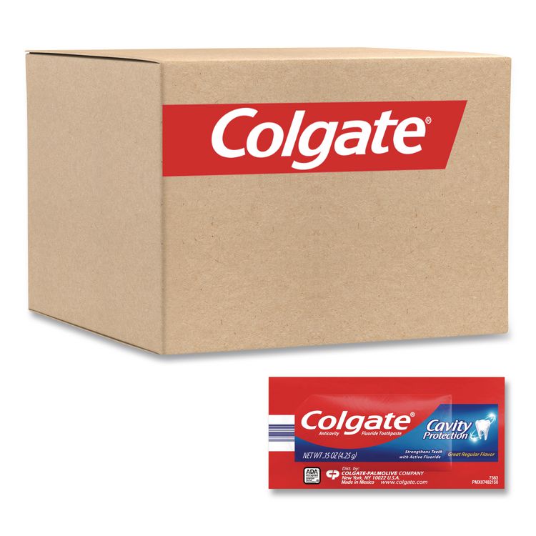 Cavity Protection Toothpaste, Regular Flavor, 0.15 oz Sachet, 1,000/Carton