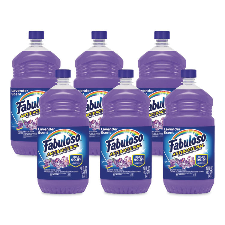 Antibacterial Multi-Purpose Cleaner, Lavender Scent, 48 oz Bottle, 6/Carton