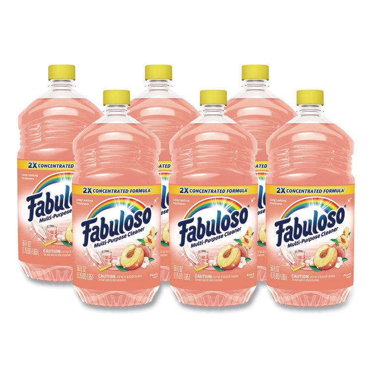 Multi-Use Cleaner, Peach Scent, 56 oz Bottle, 6/Carton
