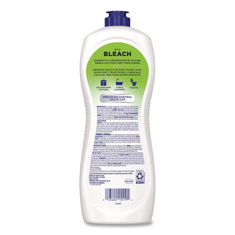 Antibacterial Surface Cleanser with Bleach, Commercial, 36 oz Bottle