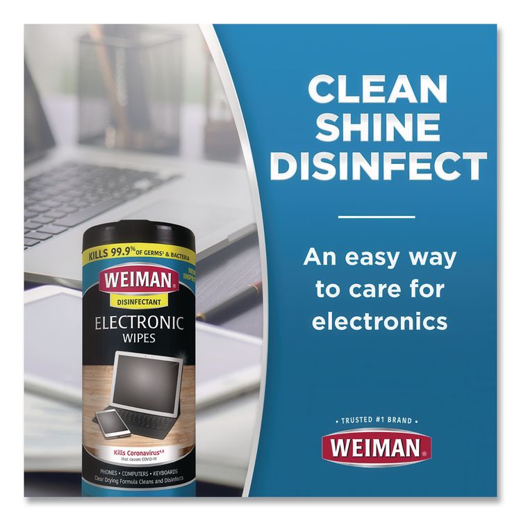 E-tronic Wipes, 1-Ply, 7 x 8, White, 30/Canister, 4 Canisters/Carton