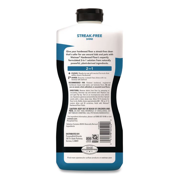 Hardwood Floor Cleaner, Unscented, 32 oz Squeeze Bottle, 6/Carton
