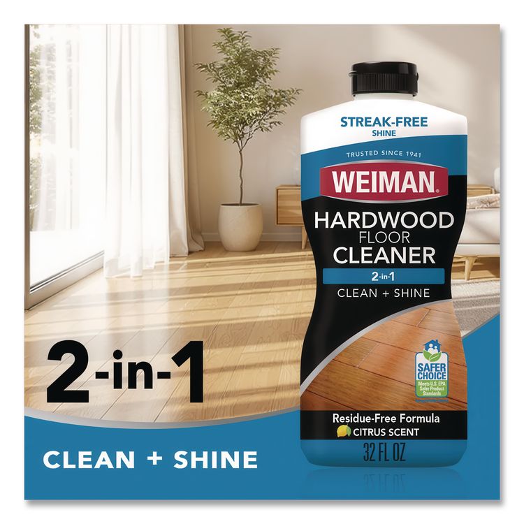Hardwood Floor Cleaner, Unscented, 32 oz Squeeze Bottle, 6/Carton