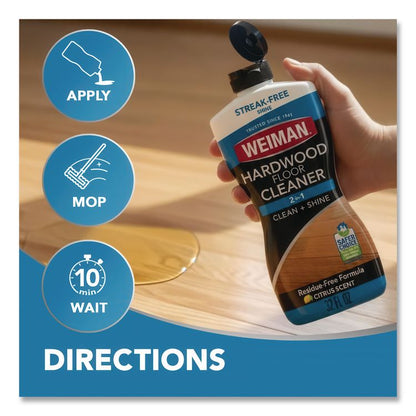 Hardwood Floor Cleaner, Unscented, 32 oz Squeeze Bottle, 6/Carton
