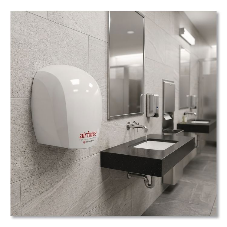 Airforce Hand Dryer, 110 V to 120 V, 10.75 x 9 x 6.5, White