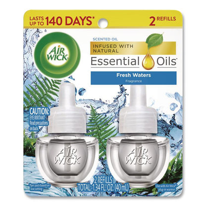 Scented Oil Refill, Fresh Waters, 0.67 oz, 2/Pack, 6 Pack/Carton