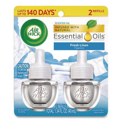 Scented Oil Refill, Fresh Linen, 0.67 oz, 2/Pack