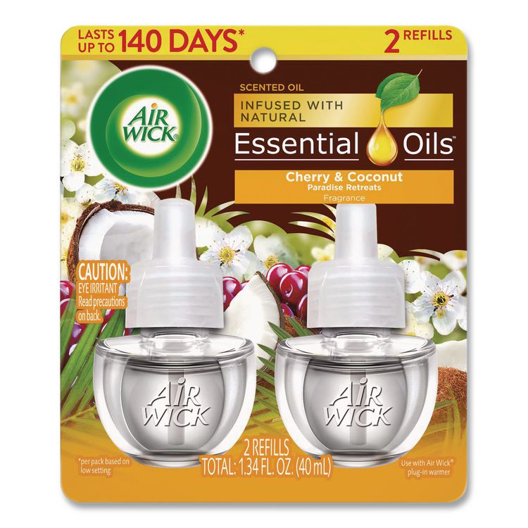 Scented Oil Refills, Paradise Retreat, 0.67 oz, 2/Pack, 6 Packs/Carton