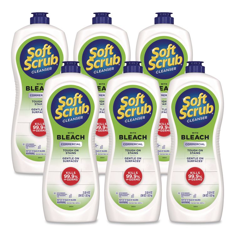 Antibacterial Surface Cleanser with Bleach, Commercial, 36 oz Bottle, 6/Carton