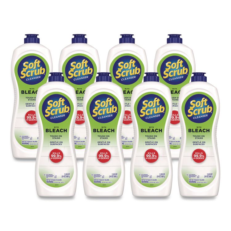 Antibacterial Surface Cleanser with Bleach, 24 oz Bottle, 8/Carton
