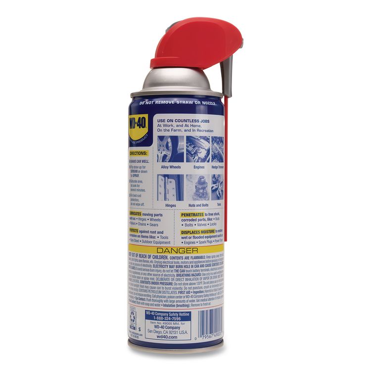 Smart Straw Spray Lubricant, 12 oz Aerosol Can, 12/Carton