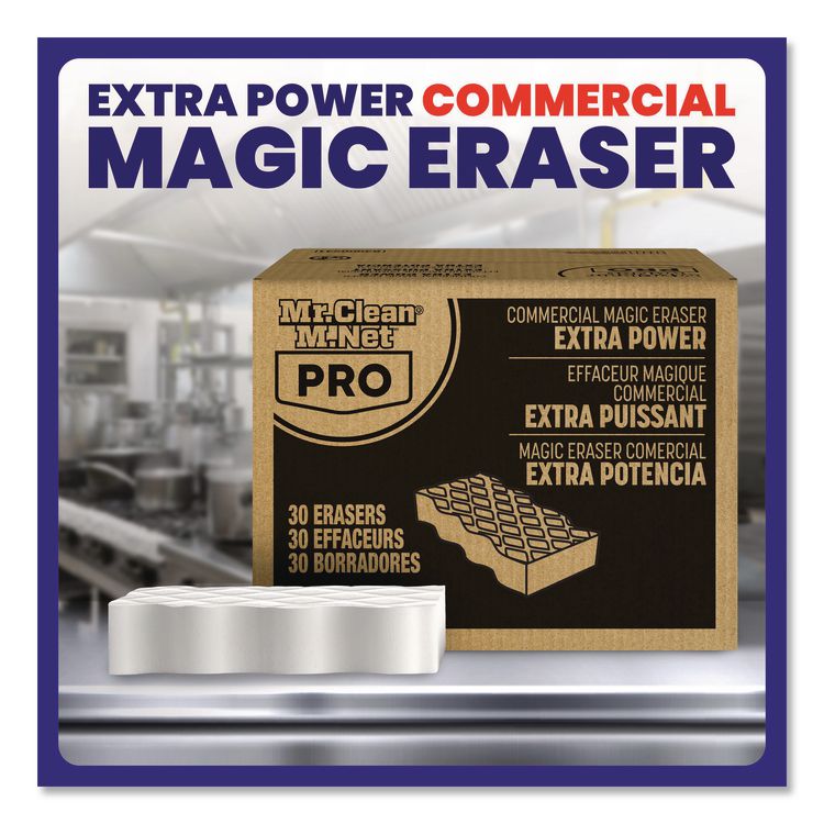 Magic Eraser Extra Durable, 4.6 x 2.4, 0.7" Thick, White, 30/Carton